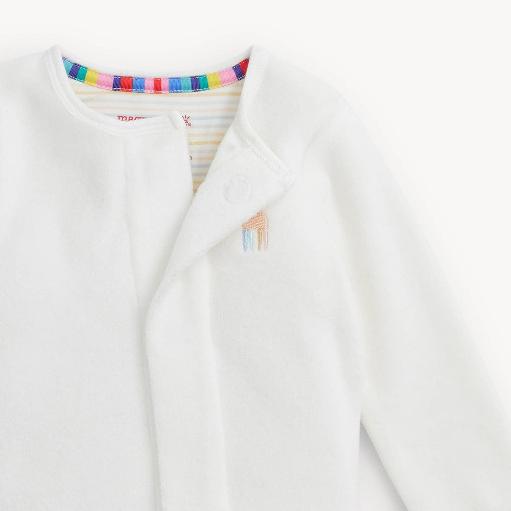 EMROIDERY GIRAFFE CREAM VELOUR FOOTIE