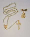 First Communion Pearl Rosary & Chalice Pin set