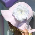 Pale Pink Stella Sun Hat with Rose