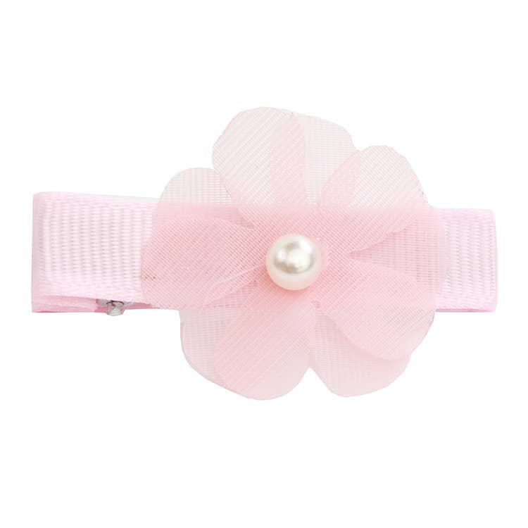 Pearl Organza Flower Clip