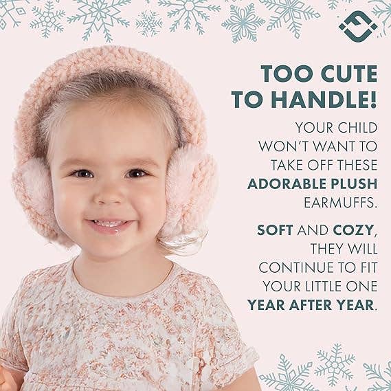 Kids Adjustable Earmuffs - Sherpa - Rose