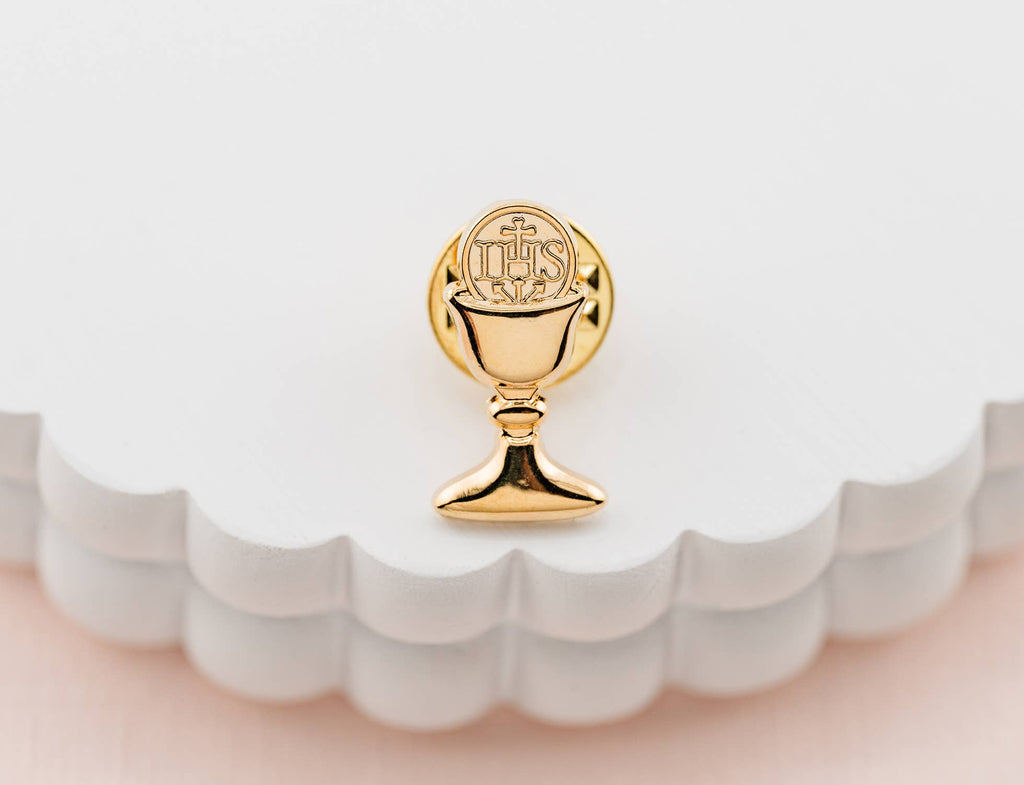 Boys First Communion Gift Chalice Tie Pin - Gold
