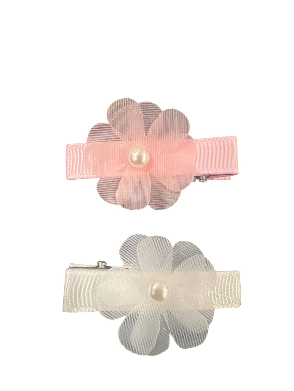 Pearl Organza Flower Clip