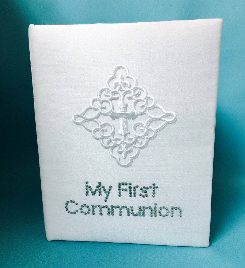 White "My First Communion" Photo Album W/Cross