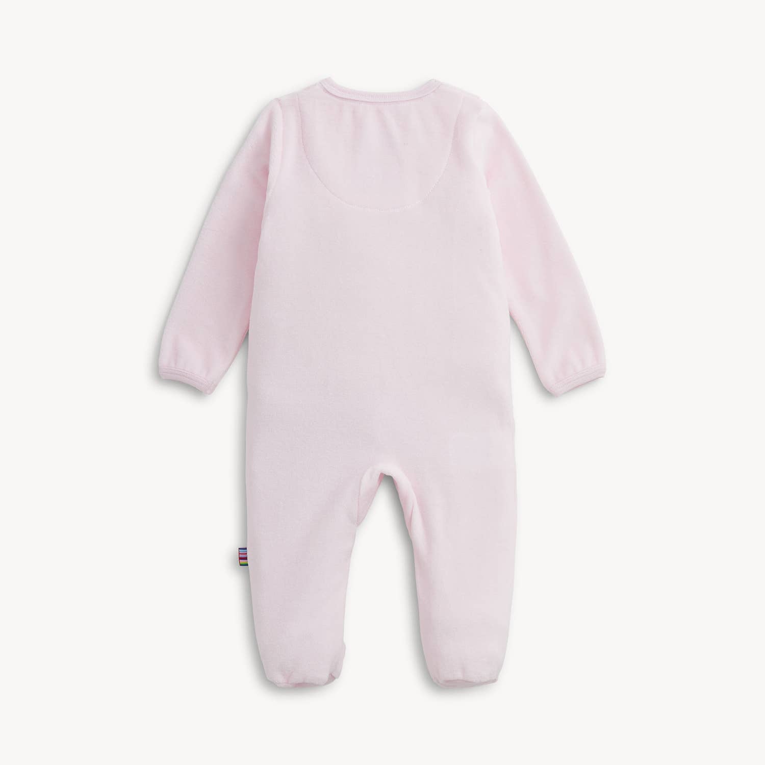 EMBROIDERY DOGS PINK VELOUR FOOTIE