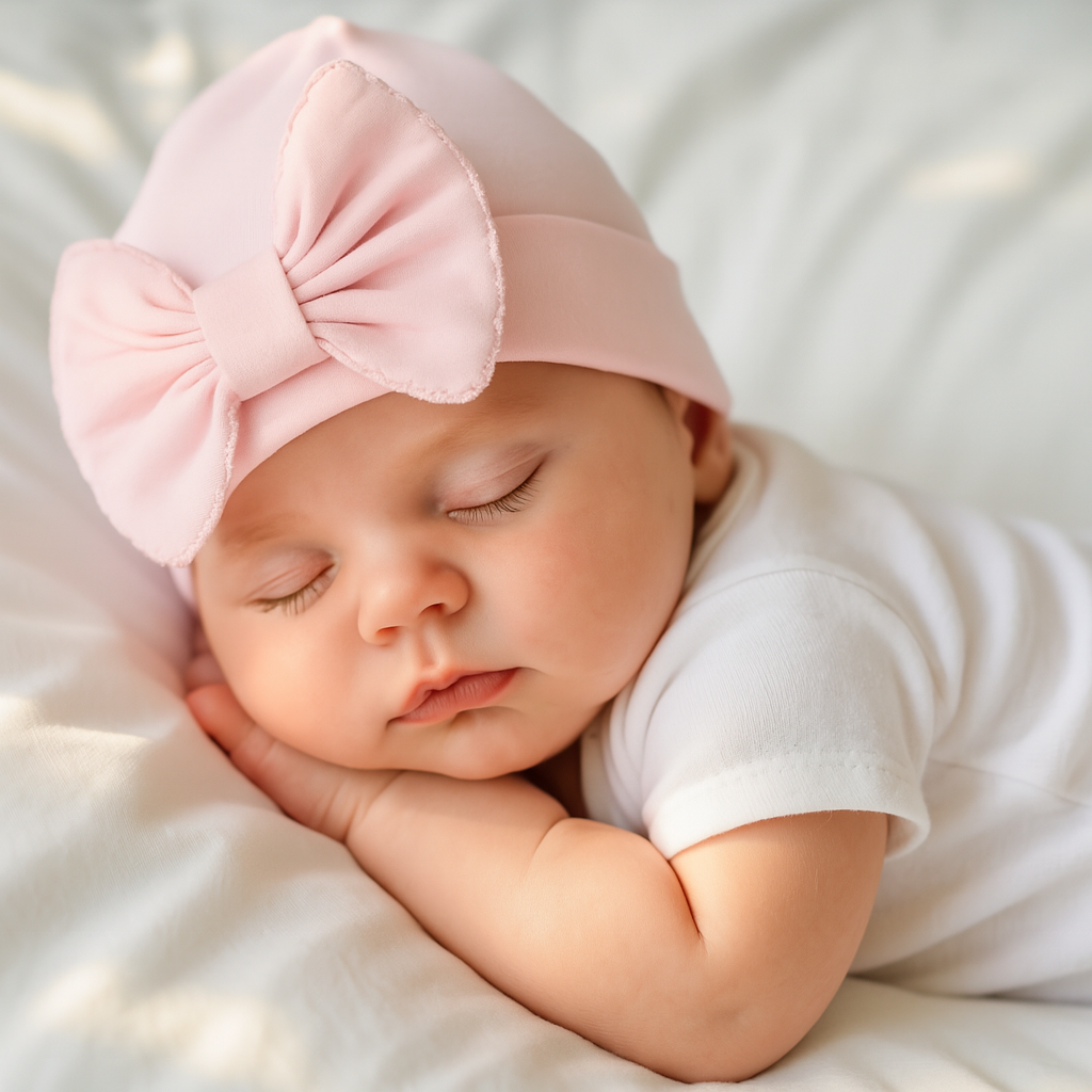 Essentials Solid Bow Hat - Pink