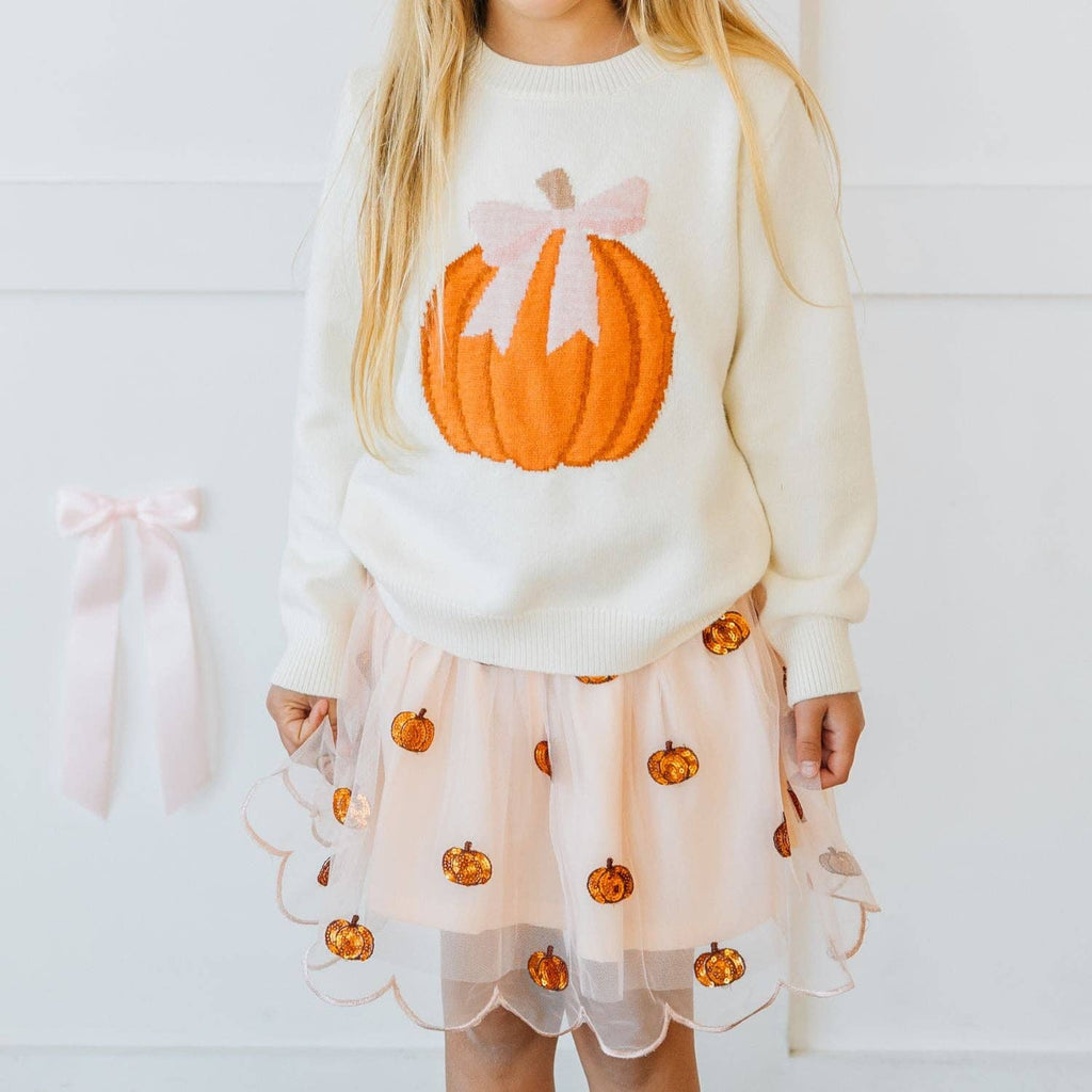Coquette Pumpkin Sweater - Kids Clothing - Fall