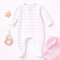 Little Sister Print Zip Footie