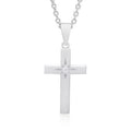 Cross Necklace with CZ - Silver
