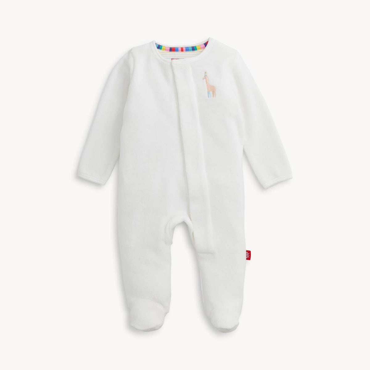 EMROIDERY GIRAFFE CREAM VELOUR FOOTIE