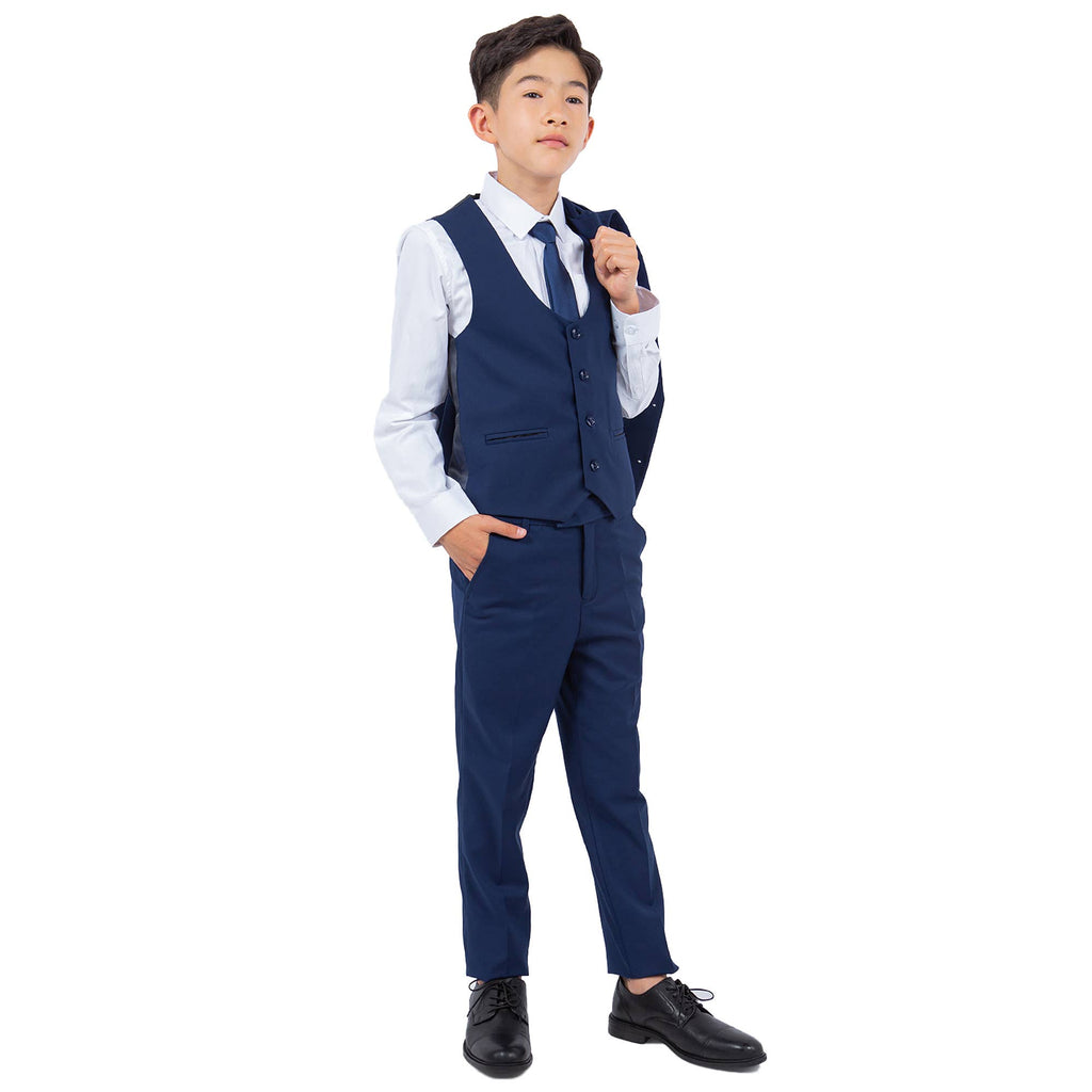 Cobalt Perry Ellis Boys Suit, Slim-Fit 5pc (Includes Tie)