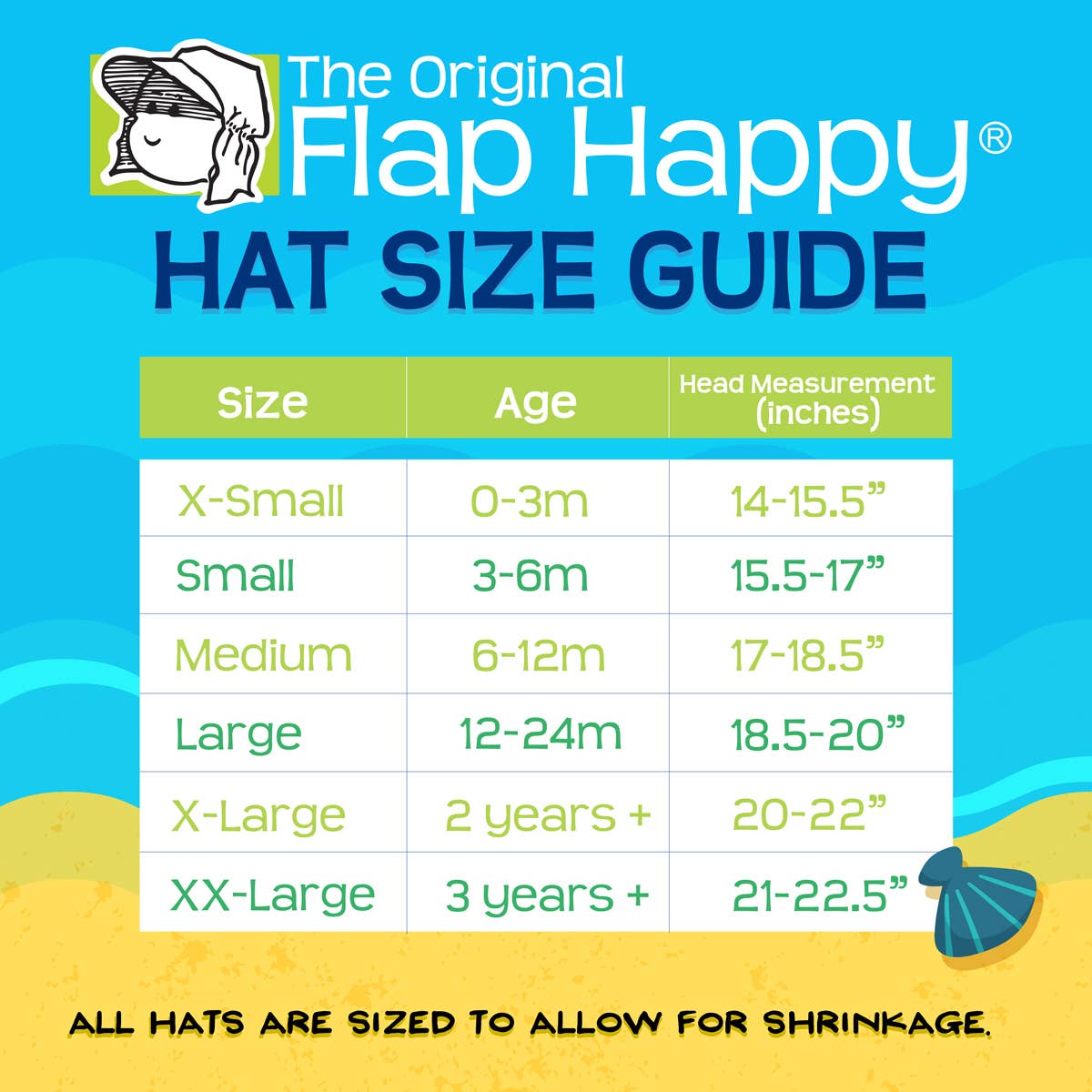 Kids UPF 50+ Girls and Boys Original Flap Hat with Ties