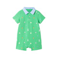 Infant Boys Printed Polo Romper | Bunny & Carrot