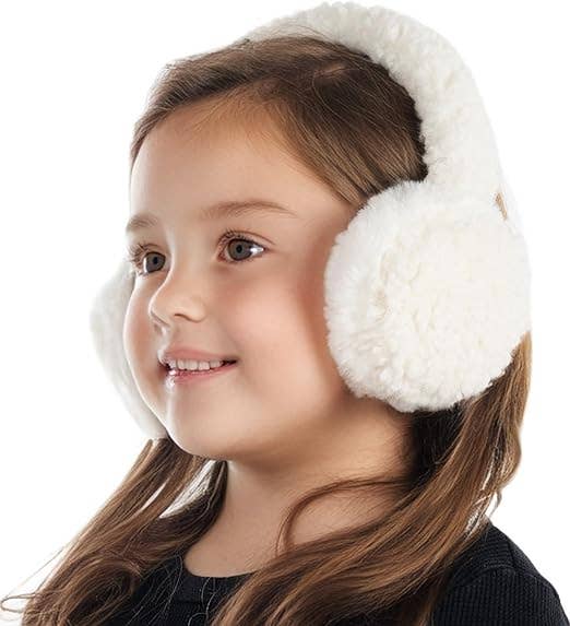 Kids Adjustable Earmuffs - Sherpa - Ivory