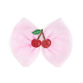 Cherry Tulle Bow Clip  - Kids Hair Bow