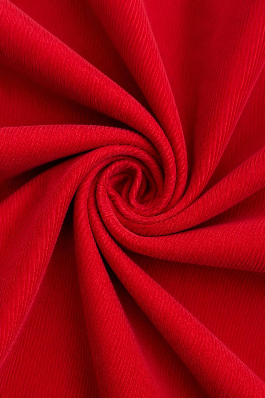 Smocked Corduroy Red Short Sleeve Dress