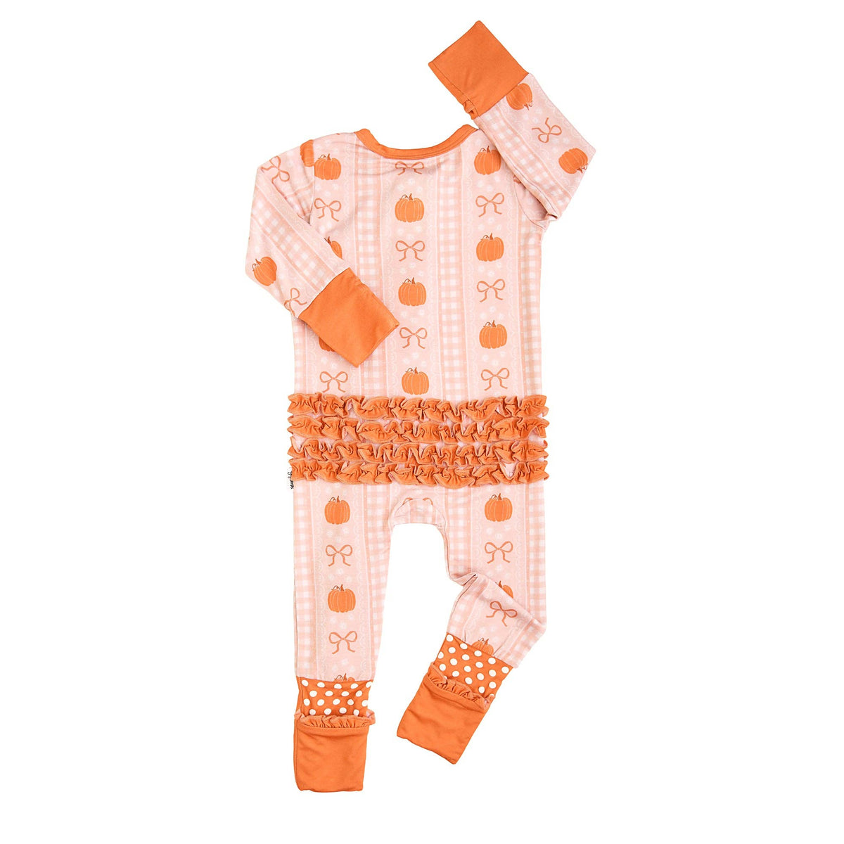 Reagan RUFFLE ZIP Bamboo Pumpkin Baby Outfit