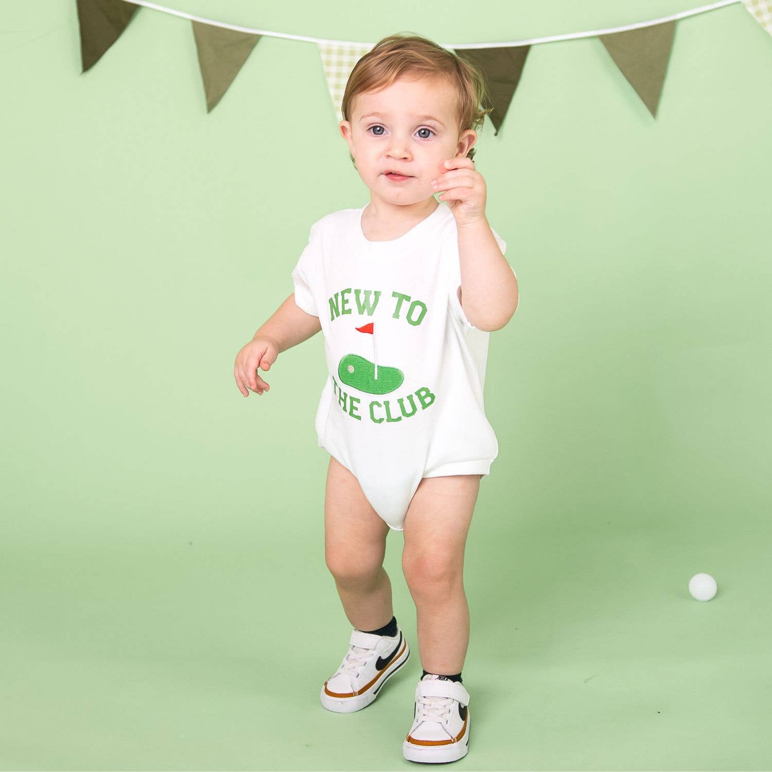 New To The Club Patch Short Sleeve Romper - Baby Clothes
