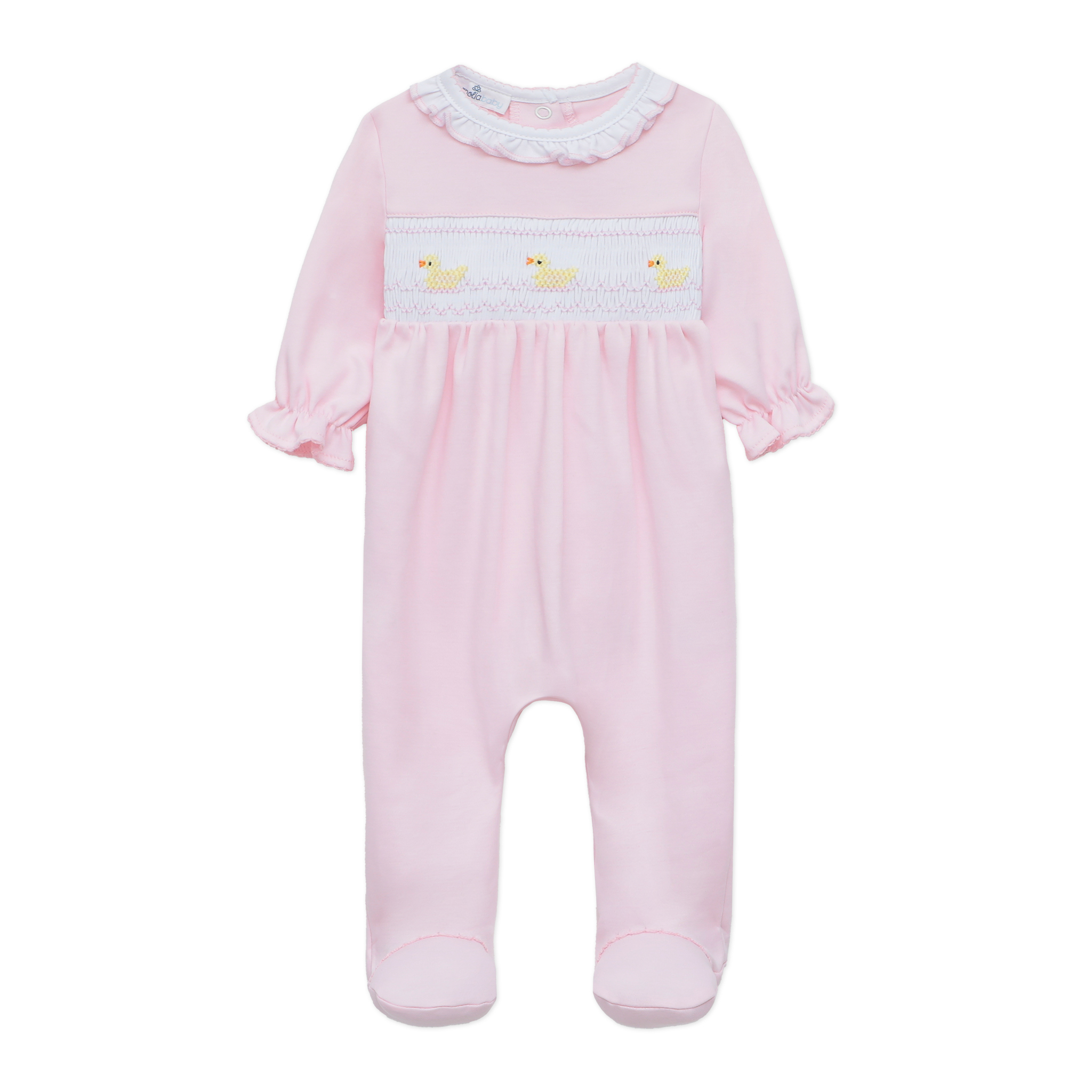 Little Ducklings Classics Smocked Footie - Pink