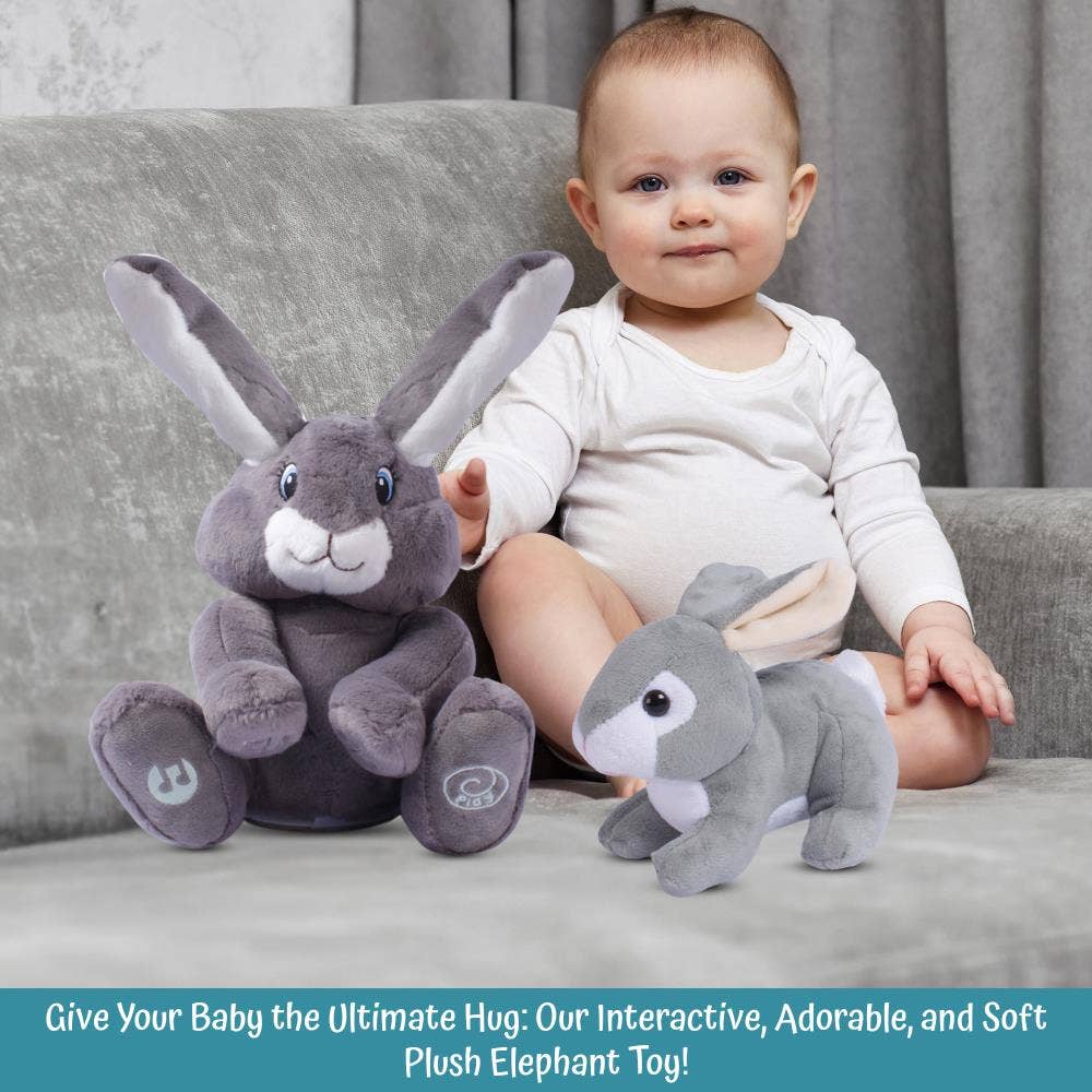 Milo Grey Singing Bunny & Soft Plush Baby Bunny