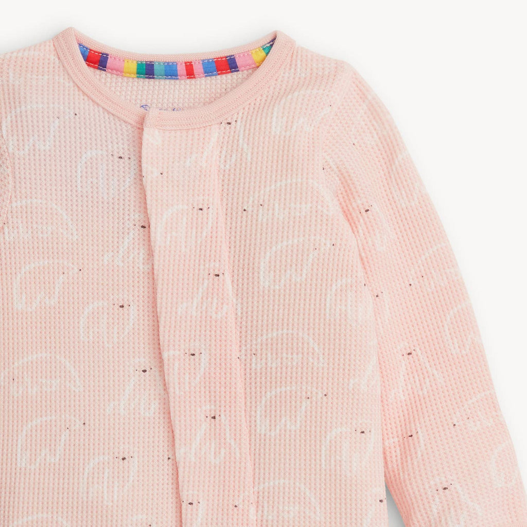 PINK POLARIS WAFFLE FOOTIE