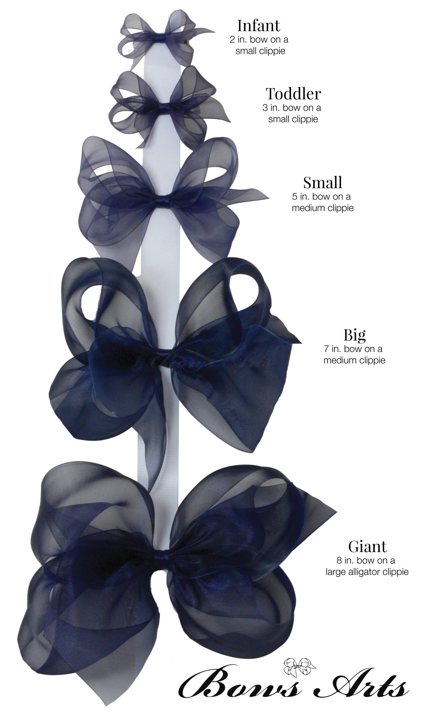 Organdy Bow by Color/Size