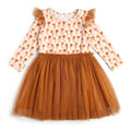 Cinnamon Floral Long Sleeve Tutu Dress - Kids Clothing -Fall