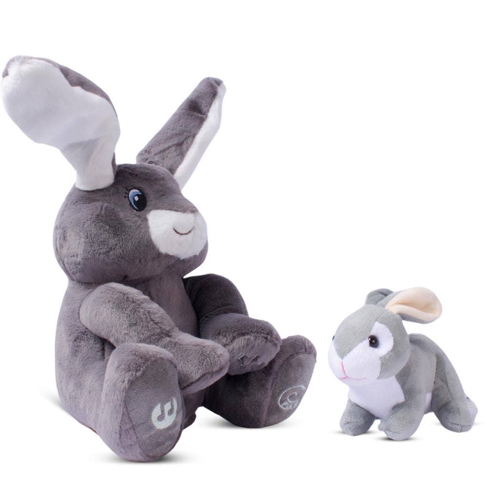 Milo Grey Singing Bunny & Soft Plush Baby Bunny