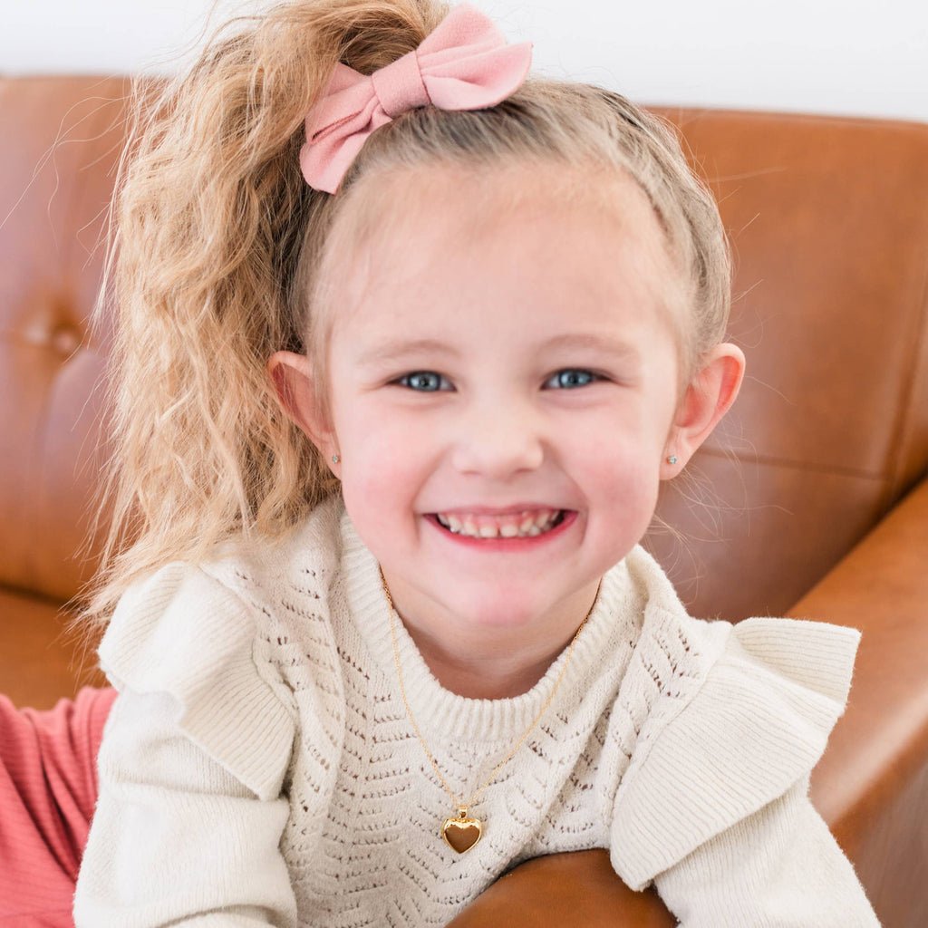 14K Gold-Plated Heart Locket for Little Girls and Kids