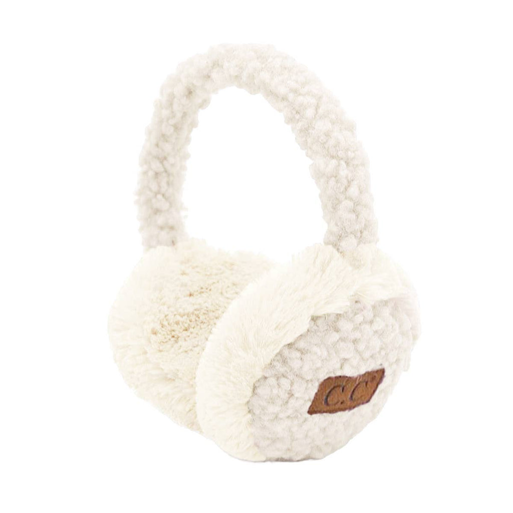 Kids Adjustable Earmuffs - Sherpa - Ivory