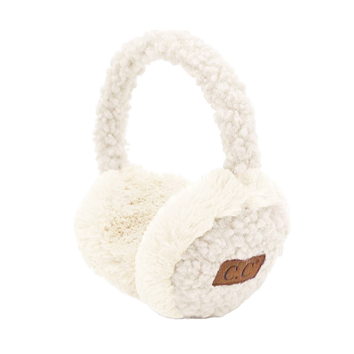 Kids Adjustable Earmuffs - Sherpa - Ivory