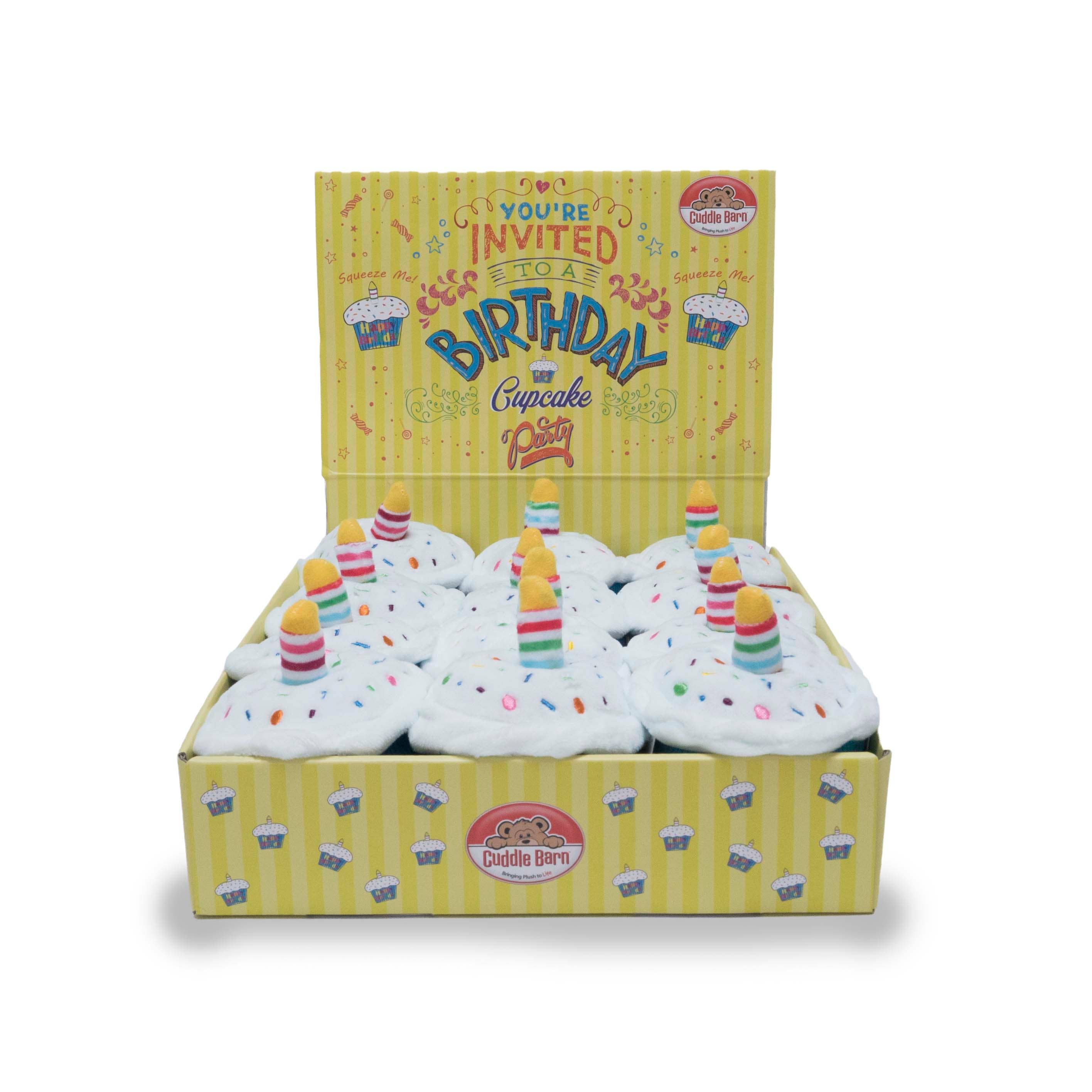 Birthday Cupcake Squeezer - Display (Fun Singing Plush Gift)