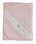 Hand Smocked Flower Pima Cotton Baby Blanket