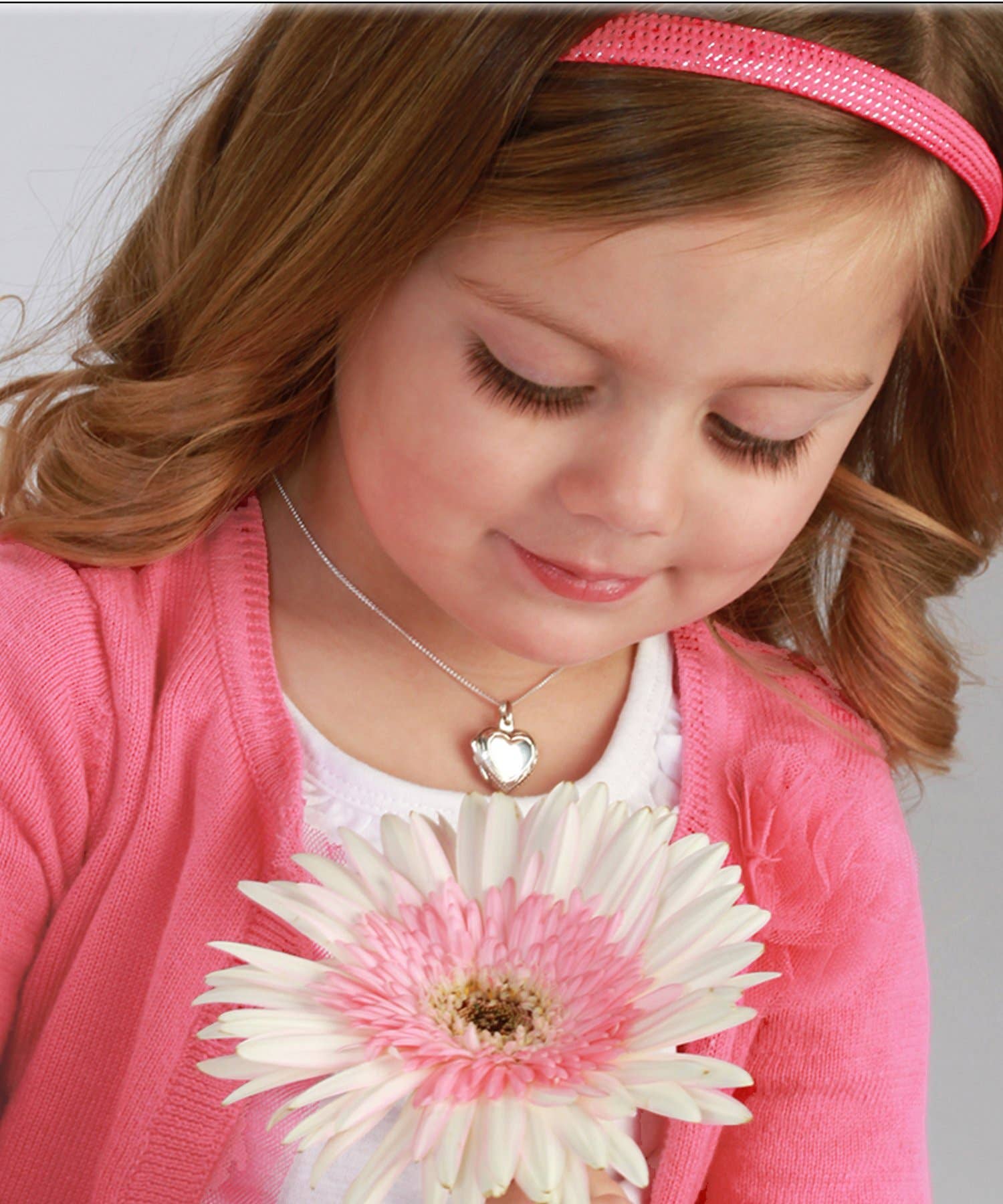 Sterling Silver Girls Embellished Heart Locket Kids Necklace