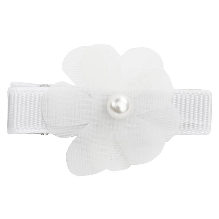 Pearl Organza Flower Clip