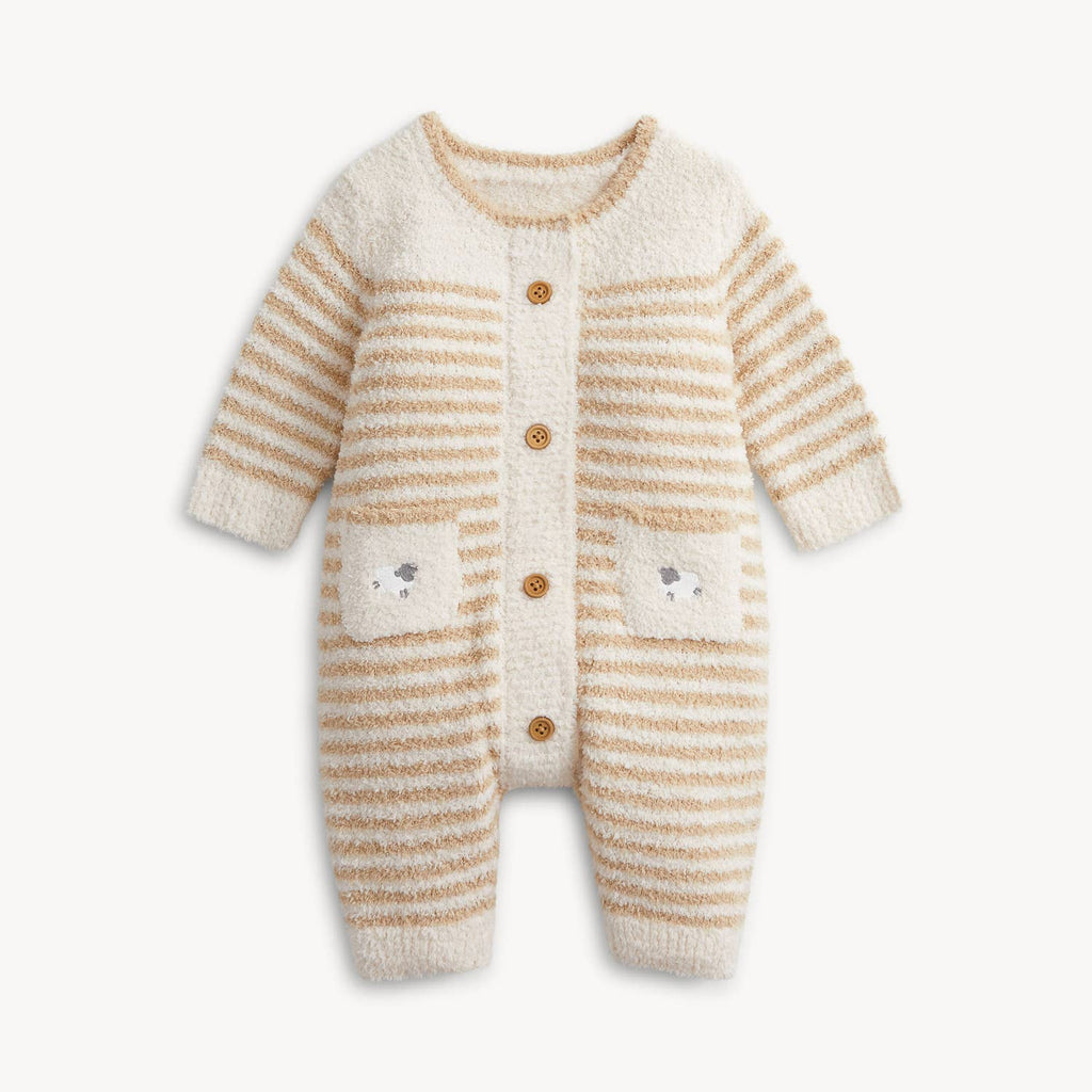 CHENILLE CREAM SWEATER ROMPER