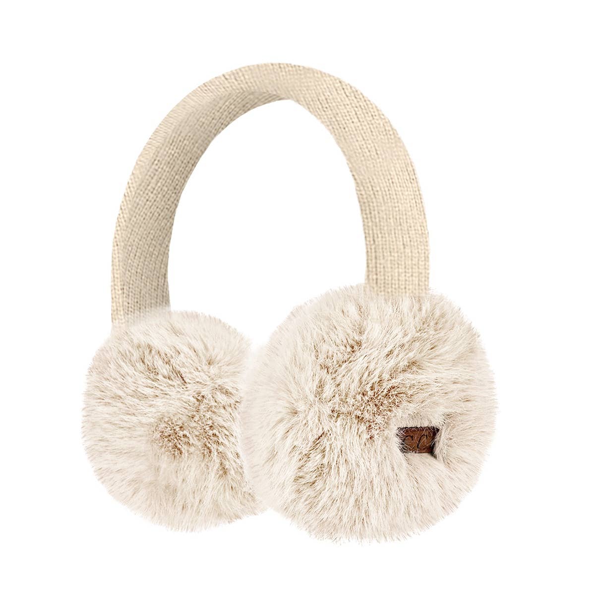 Women's Adjustable Earmuffs - Faux Mink Fur - Beige
