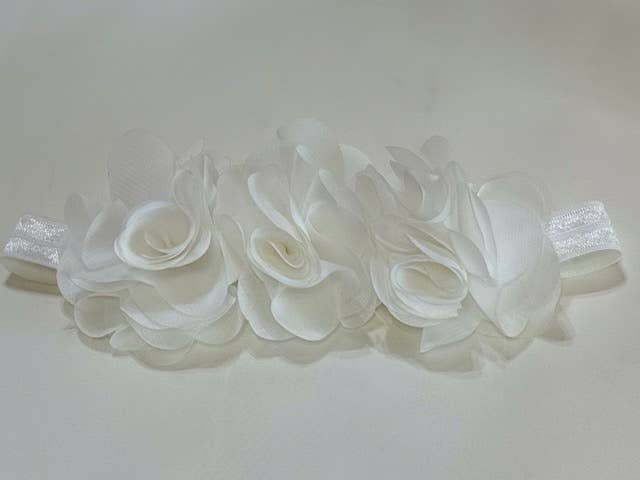 White Floral Baby Headband