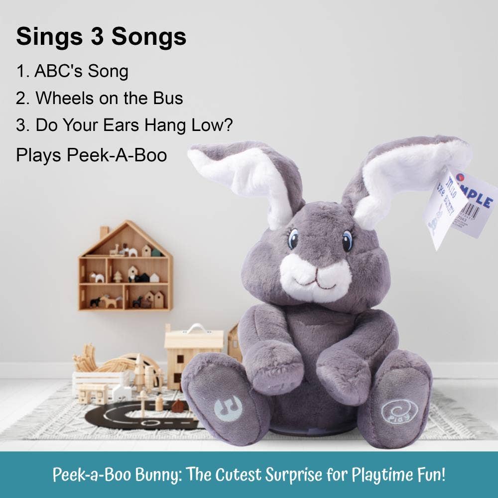 Milo Grey Singing Bunny & Soft Plush Baby Bunny