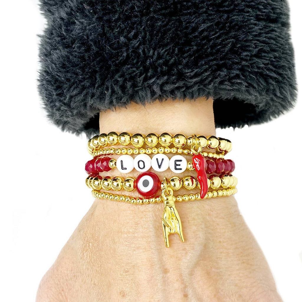Italian Good Luck Hand Sign Charm Bracelet
