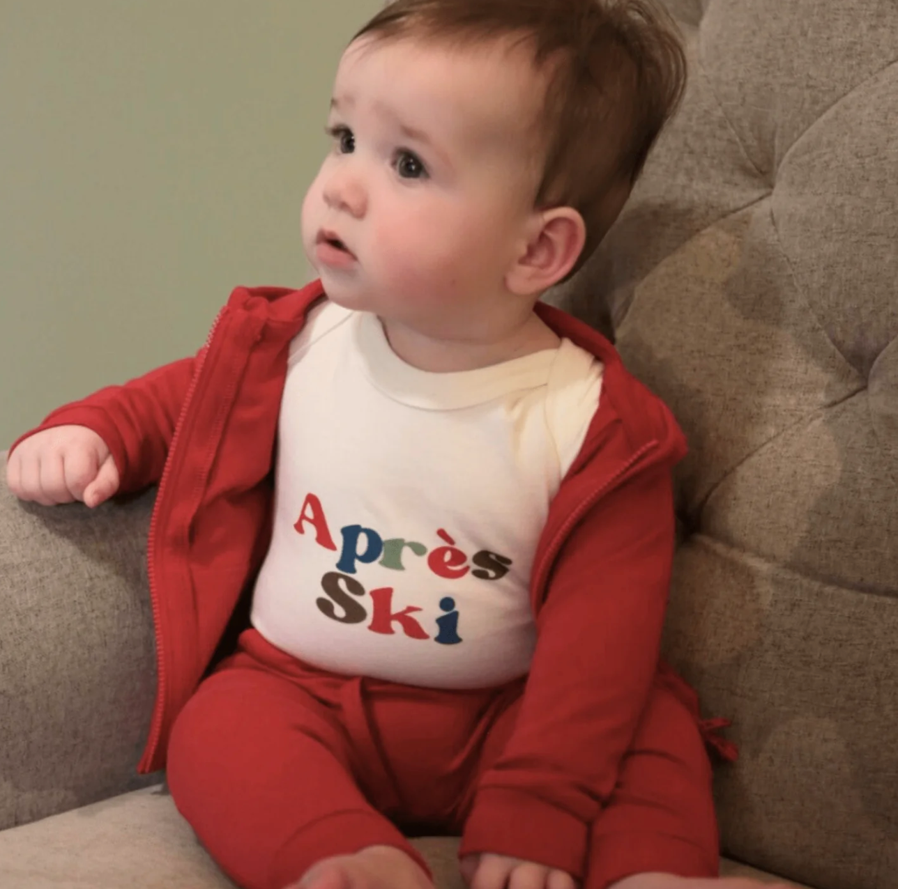 Baby kid lounge organic pants | scarlet red