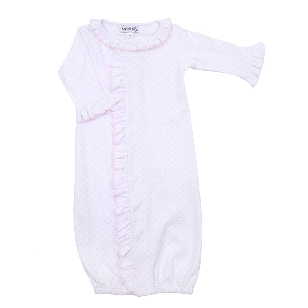 Mini Dots Ruffle Front Converter - Pink