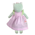 Knit Frog Doll with Pink Check Dragonfly Dress
