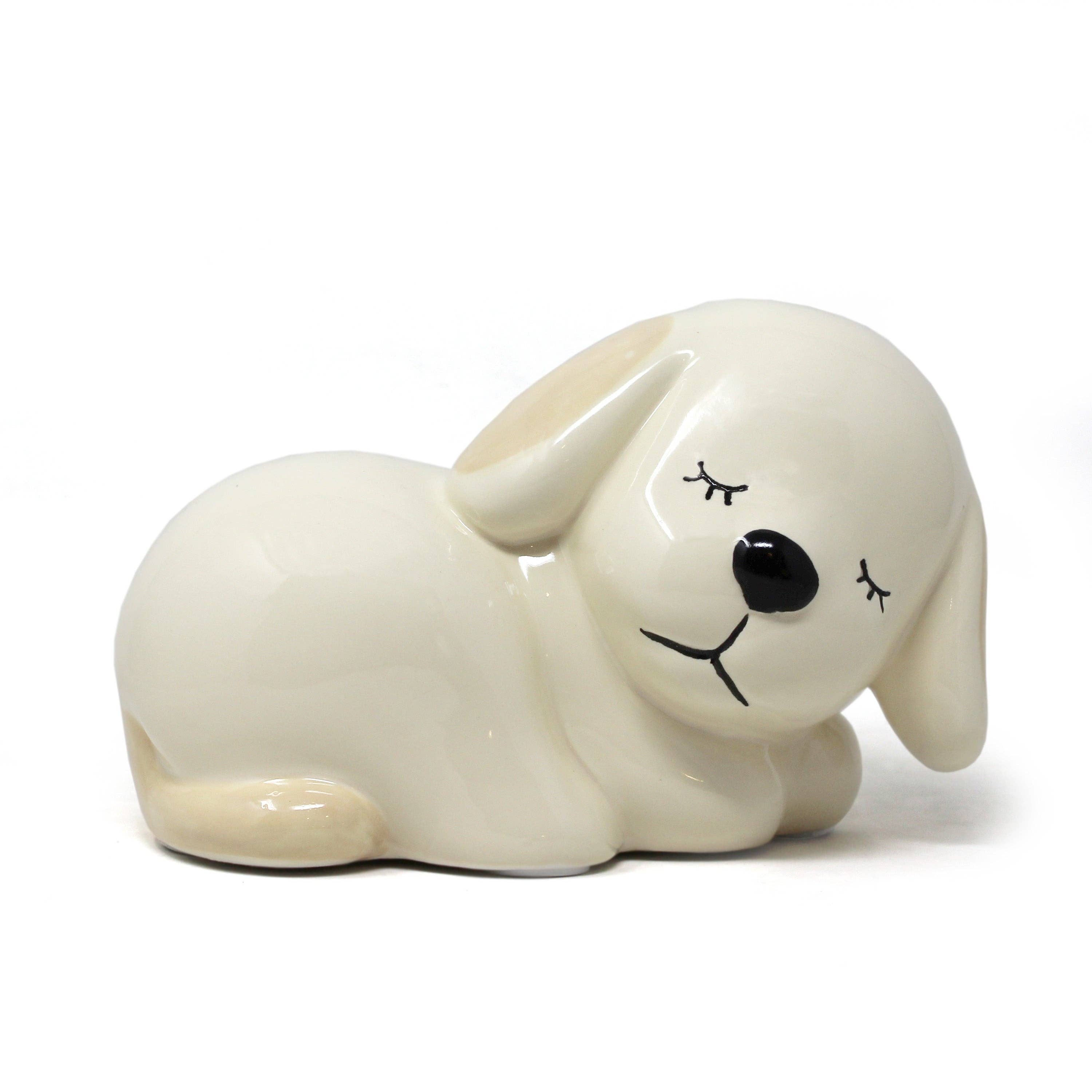 Sleeping Puppy Ceramic Bank