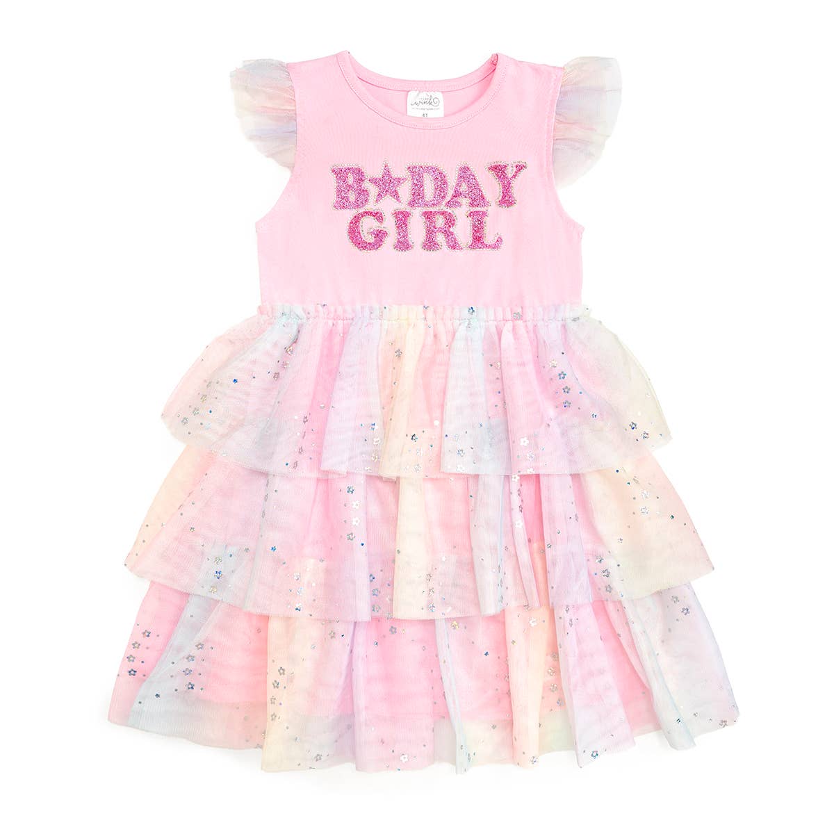 Birthday Girl Fairy Dust Short Sleeve Tutu Dress - Kids