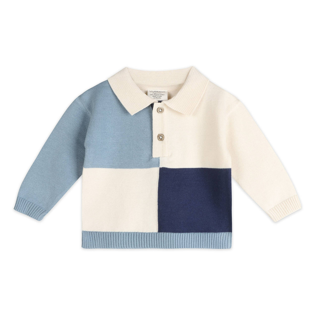 Luke Color Block Knit Baby Polo & Pant Set (Organic Cotton)