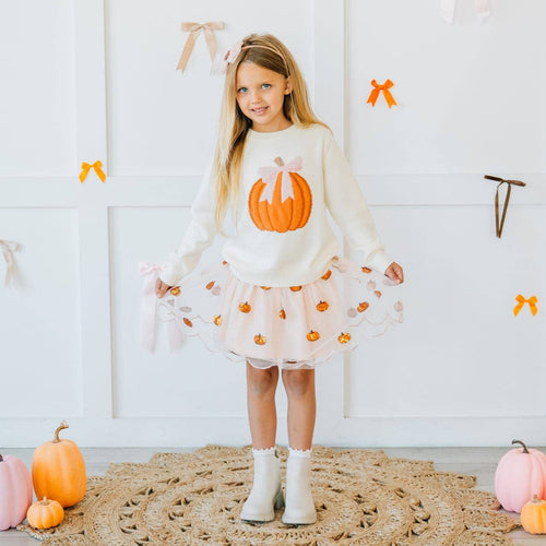 Coquette Pumpkin Sweater - Kids Clothing - Fall