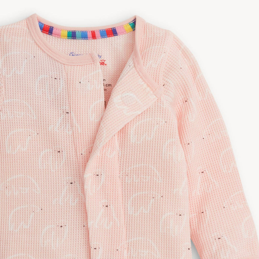 PINK POLARIS WAFFLE FOOTIE