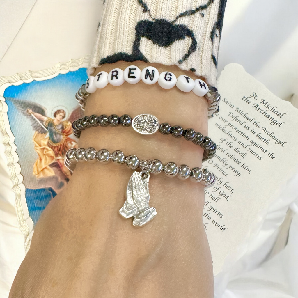 Subliminal Saint Michael The Archangel Stretch Bracelet