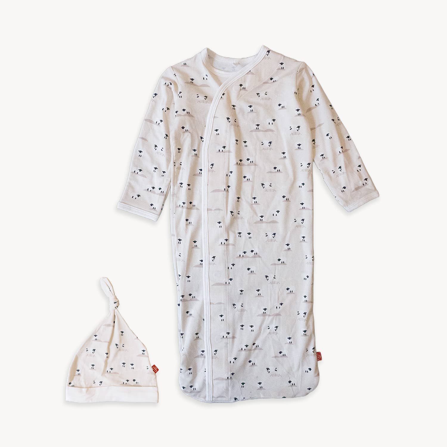 BAA BAA BABY CREAM MODAL GOWN + HAT SET